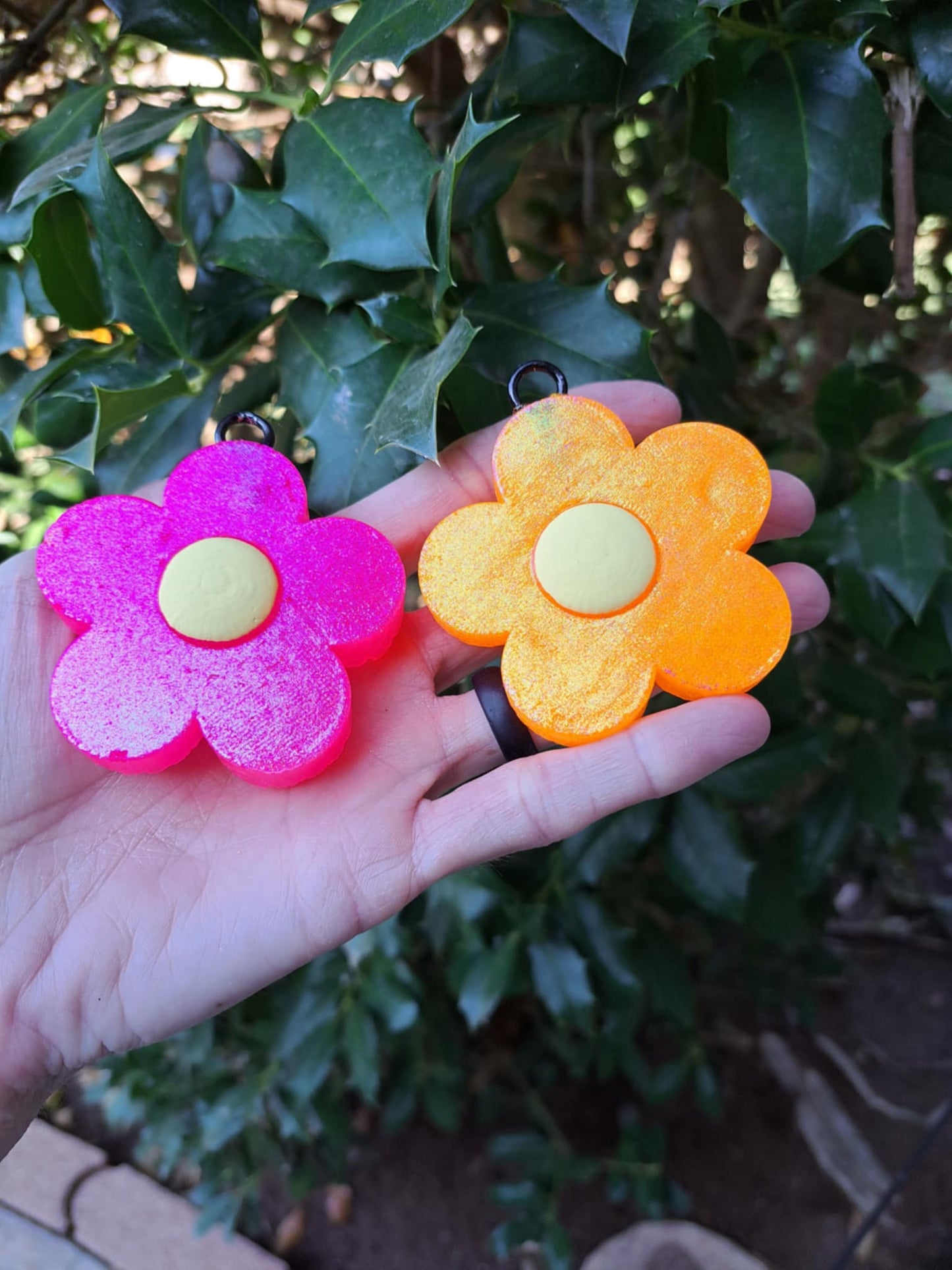 Vent Clip Flower Freshies - Orange & Pink