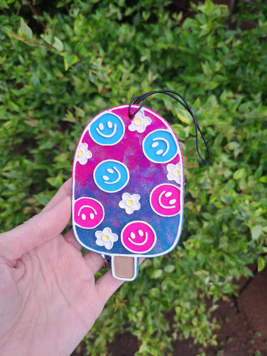 Smiley Popsicle Freshie - Ombre Blue Purple