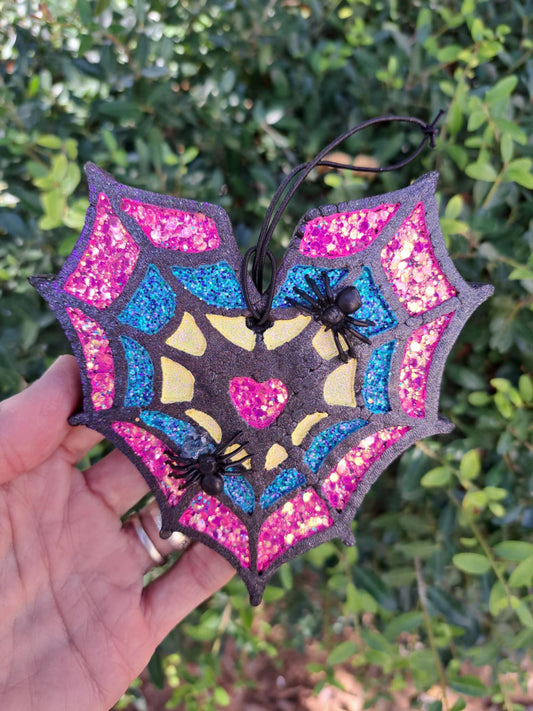 Colorful Heart With Cobweb Freshie - Air Freshener