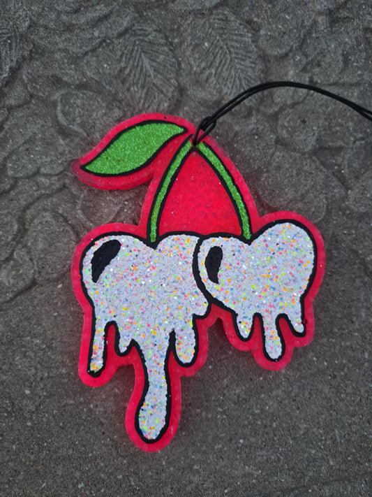 Cherry Drip Freshie - Pink with Confetti Specks