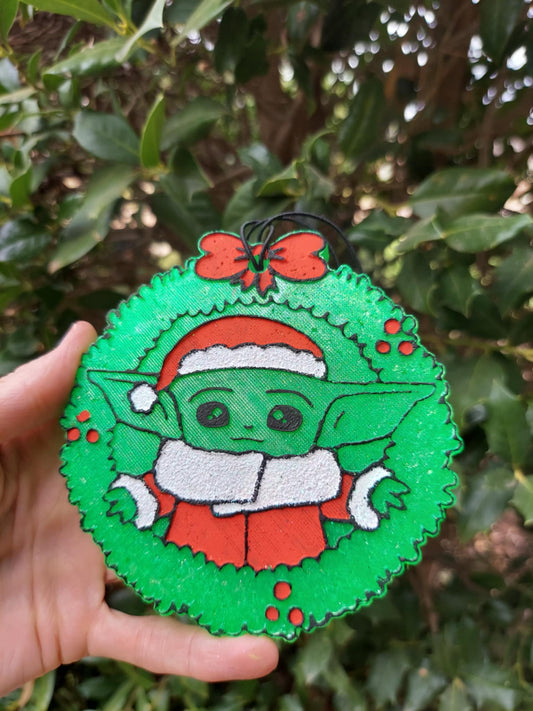 Baby Yoda In Wreath Freshie