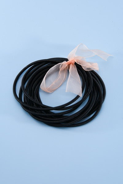 Thick Guitar String Bracelets - BLACK - 10 pcs SET