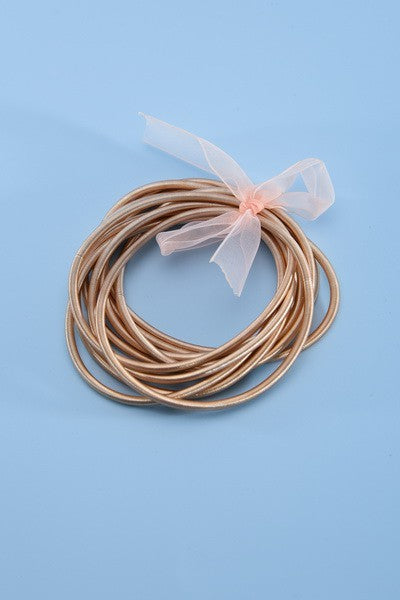 Thick Guitar String Bracelets - GOLD - 10 pcs SET