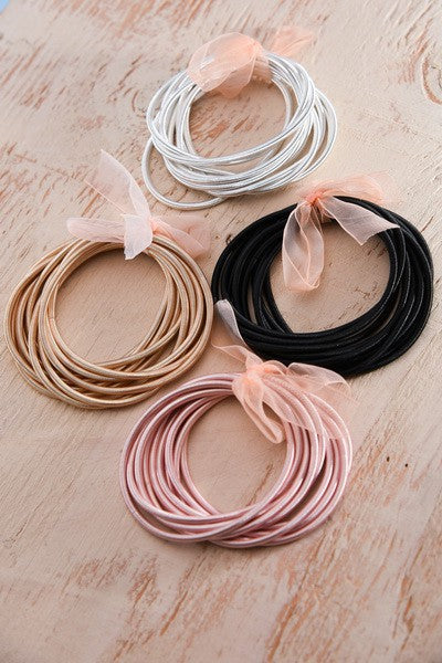 Thick Guitar String Bracelets - BLACK - 10 pcs SET