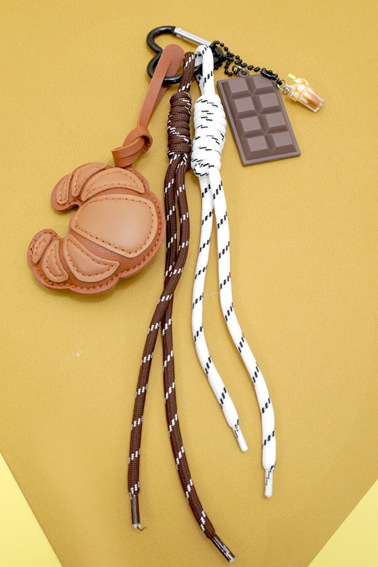 Croissant Bag Charm Key Chain