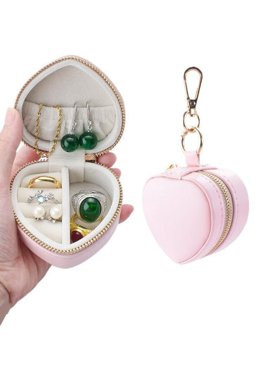 Pink Mini Heart Jewelry Box Keychain Bag Charm