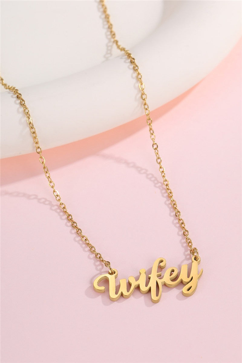 Wifey Script Necklace