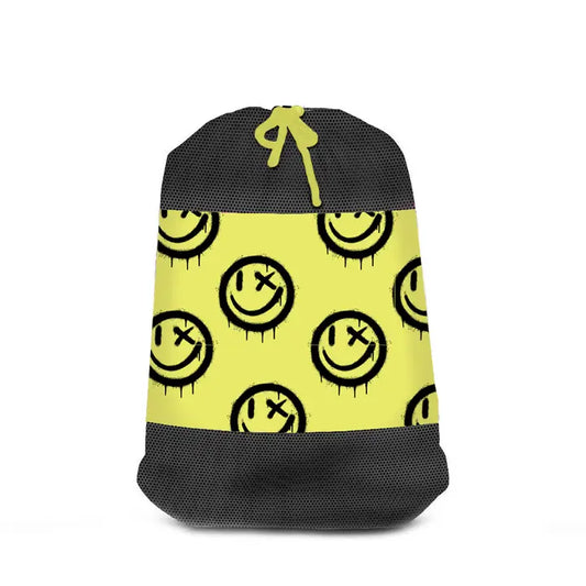 Mesh Laundry Bag - Black/Yellow Smiley