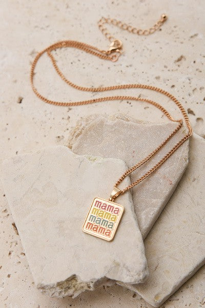 Mama Retro Pendant Necklace