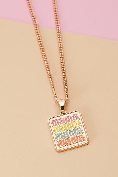 Mama Retro Pendant Necklace