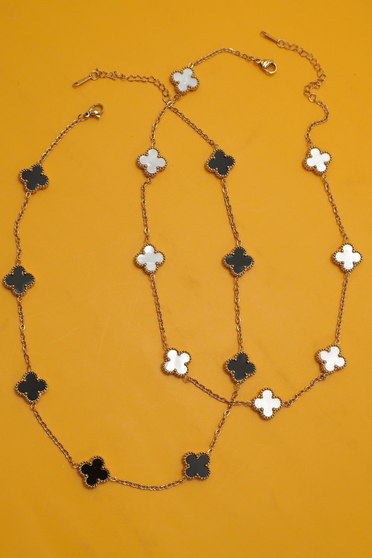 Black Multi Clover Necklace