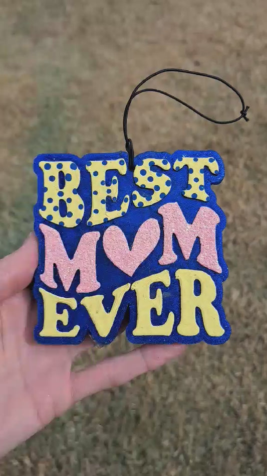 best mom ever freshie held against a green background