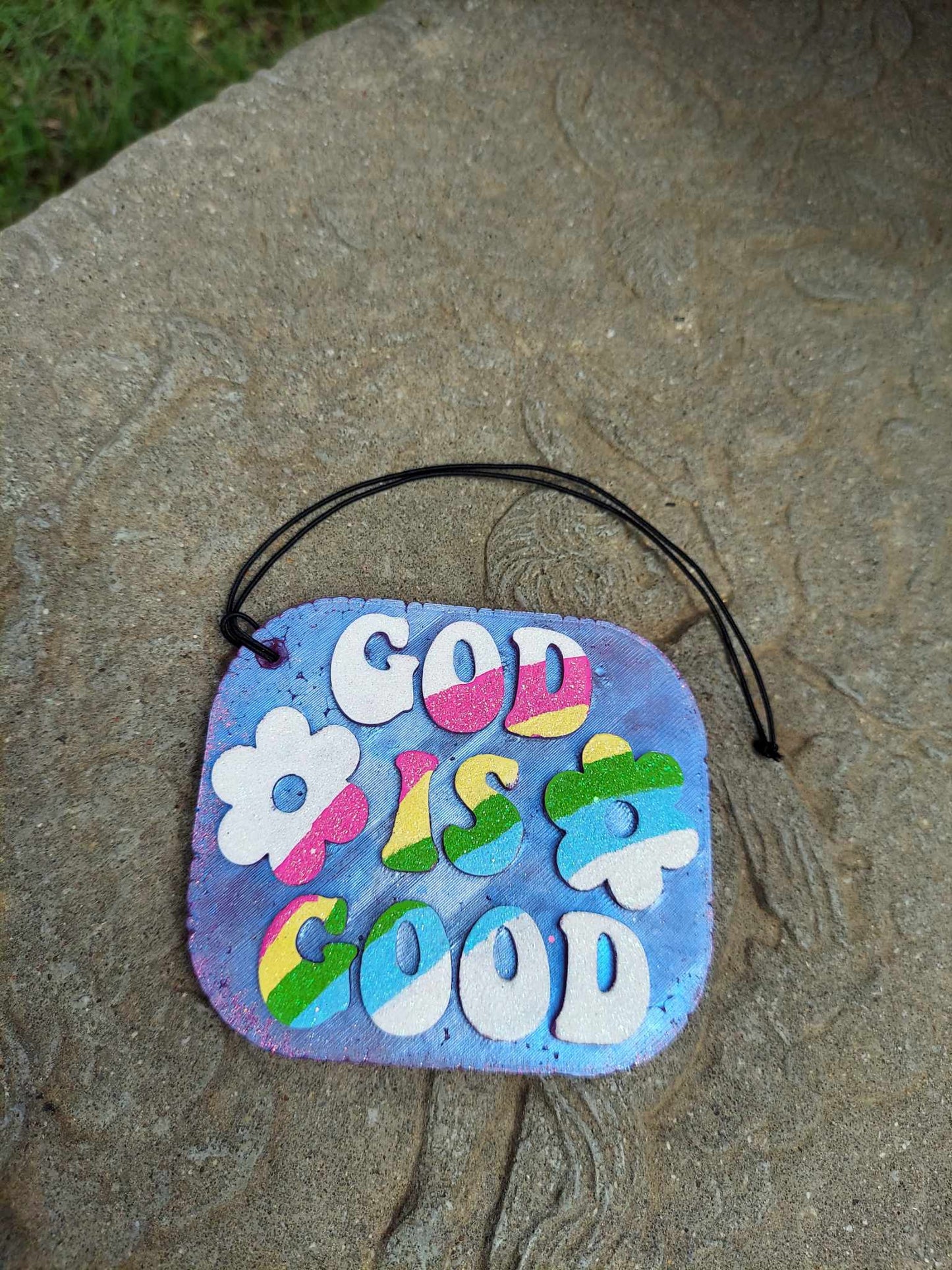 God Is Good Freshie - Rainbow Text