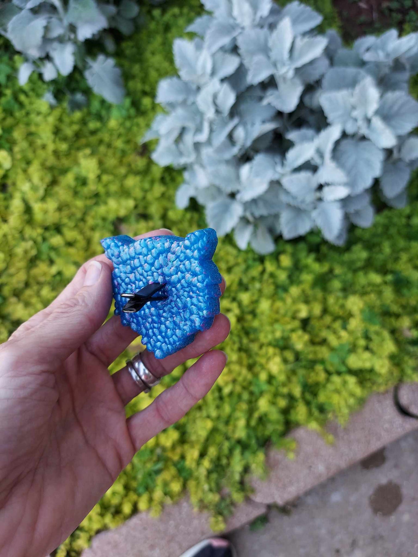 Blue Metallic Tiger Vent Clips