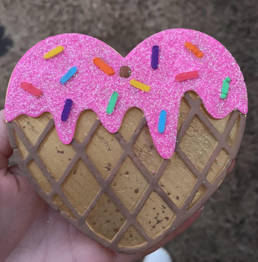 Ice Cream Heart Freshie - Pink