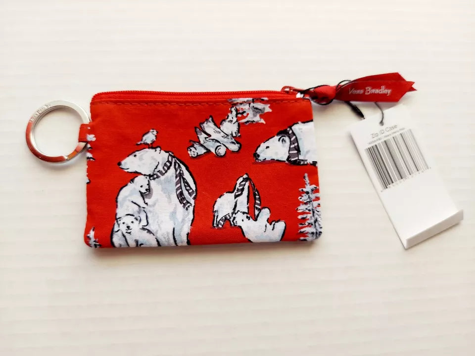 Red Beary Merry Zip ID Coin Purse - ID Holder