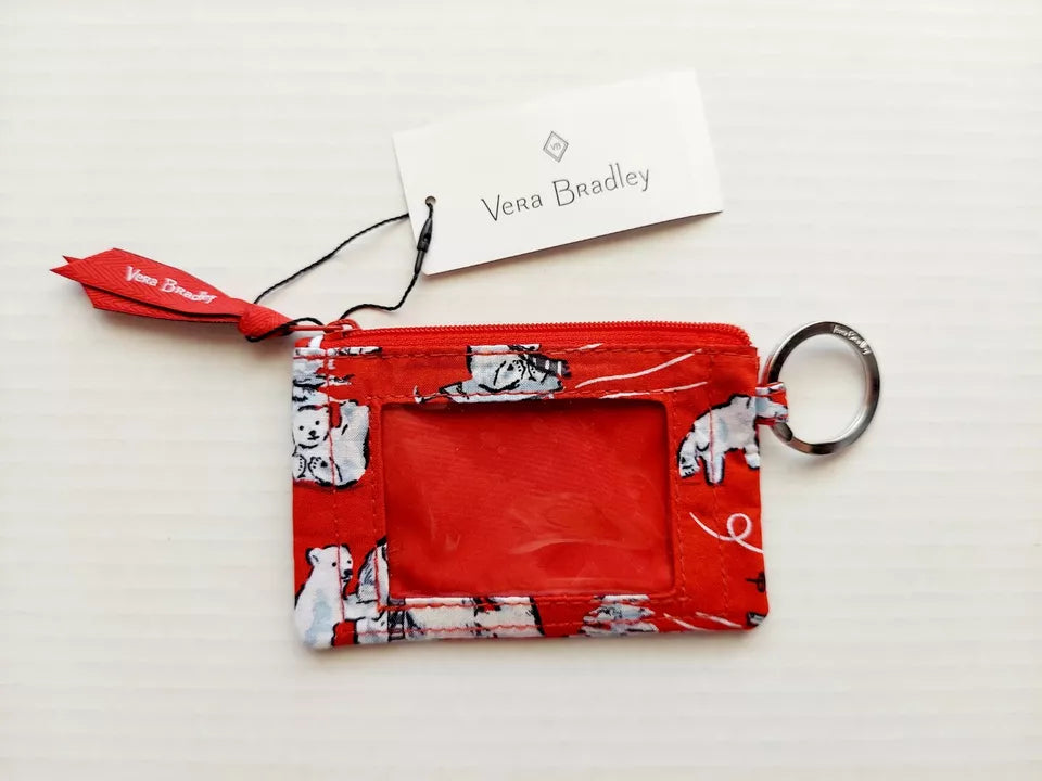 Red Beary Merry Zip ID Coin Purse - ID Holder