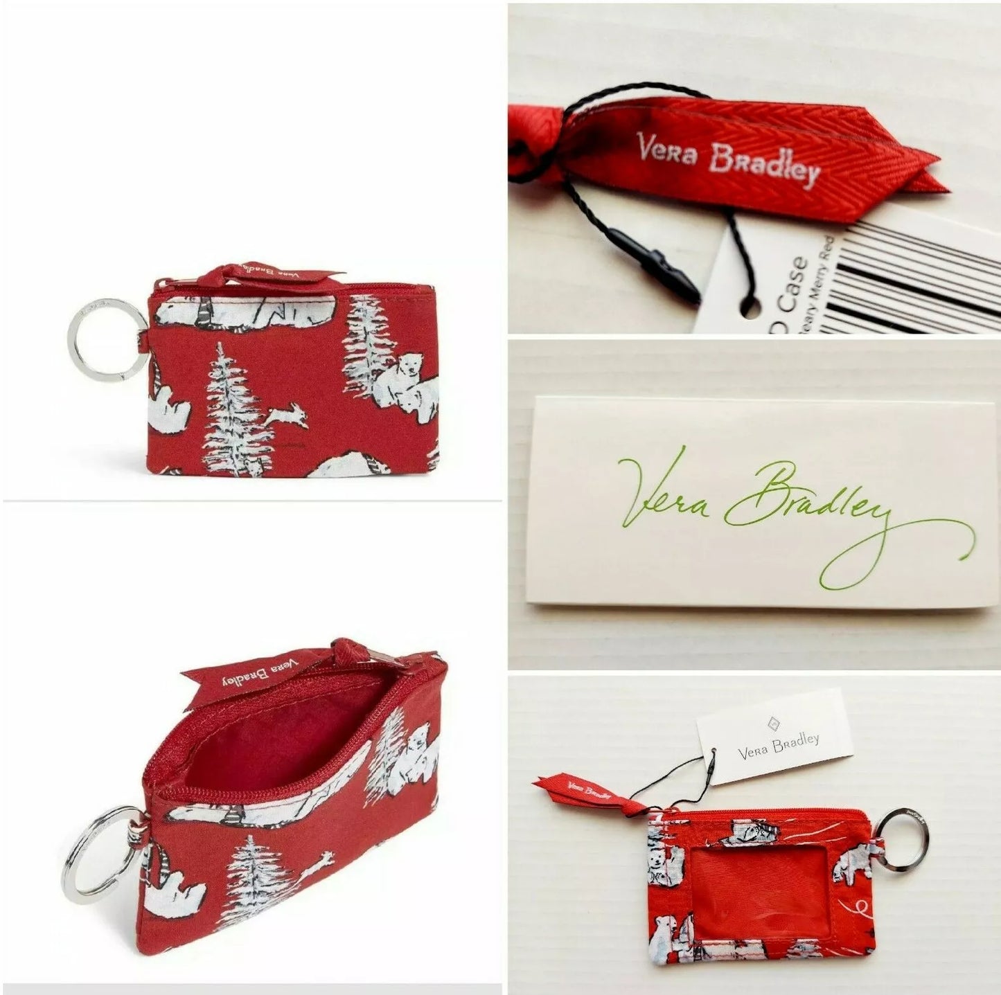 Red Beary Merry Zip ID Coin Purse - ID Holder