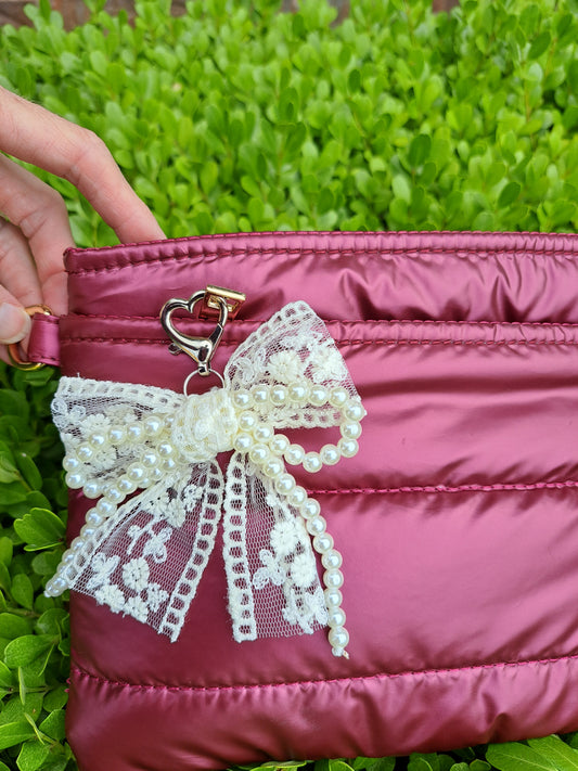 Lace Bow Bag Charm