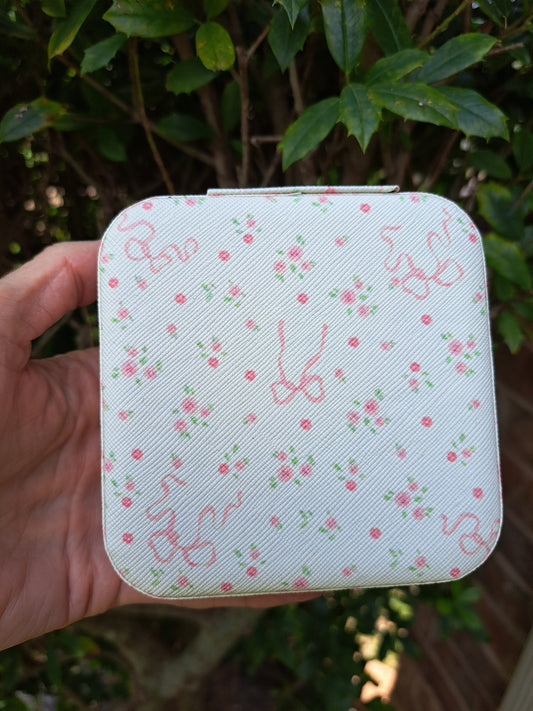 Pink Small Flower and Bow Jewelry Organizer - Jewelry Box