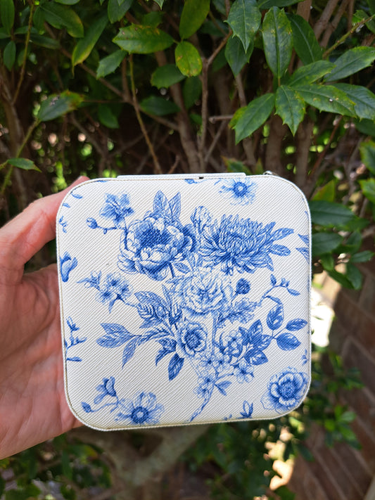 Blue Big Flower Flower Jewelry Organizer - Jewelry Box