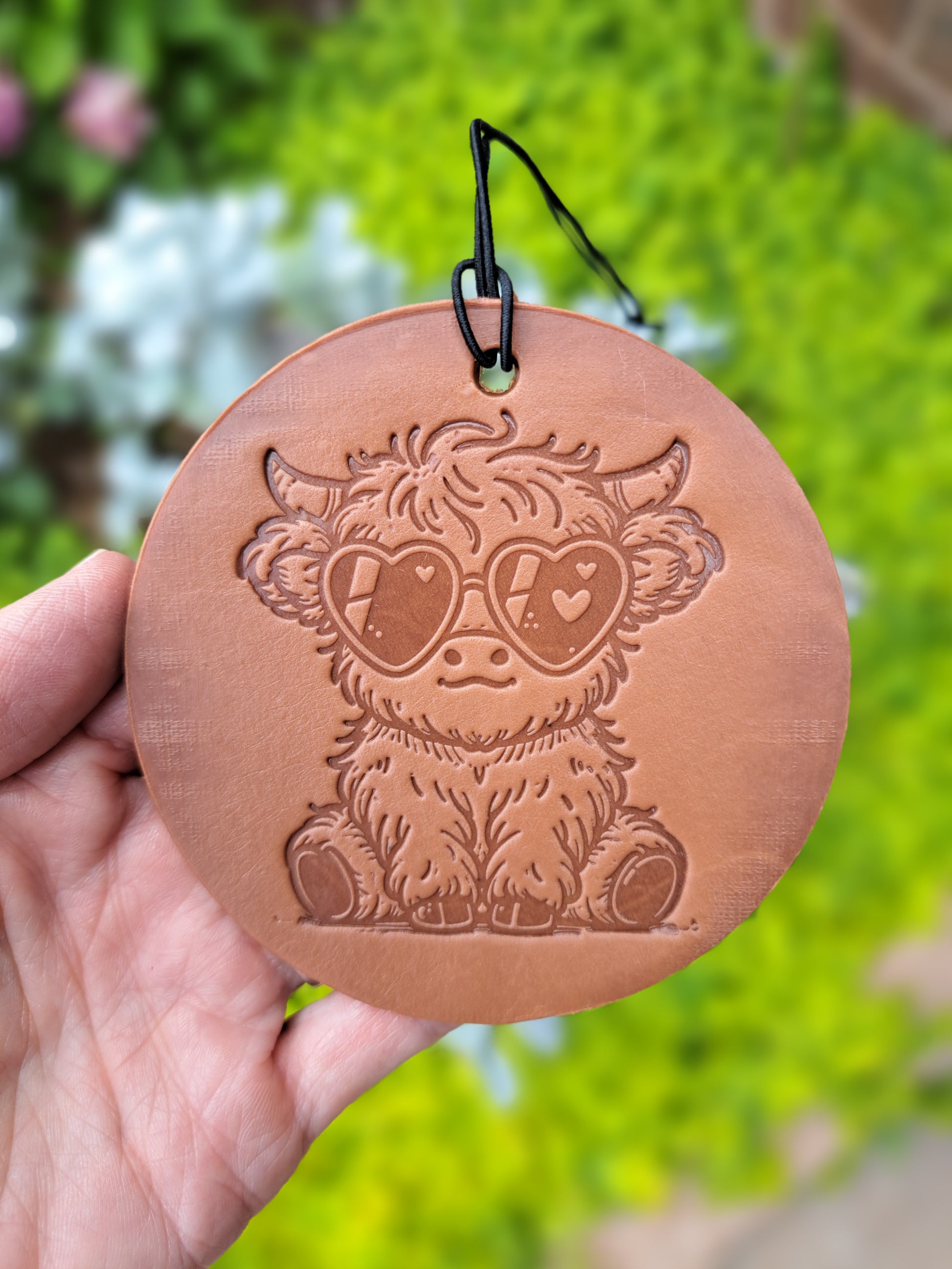 Tooled Hilghland Cow Freshie, Front