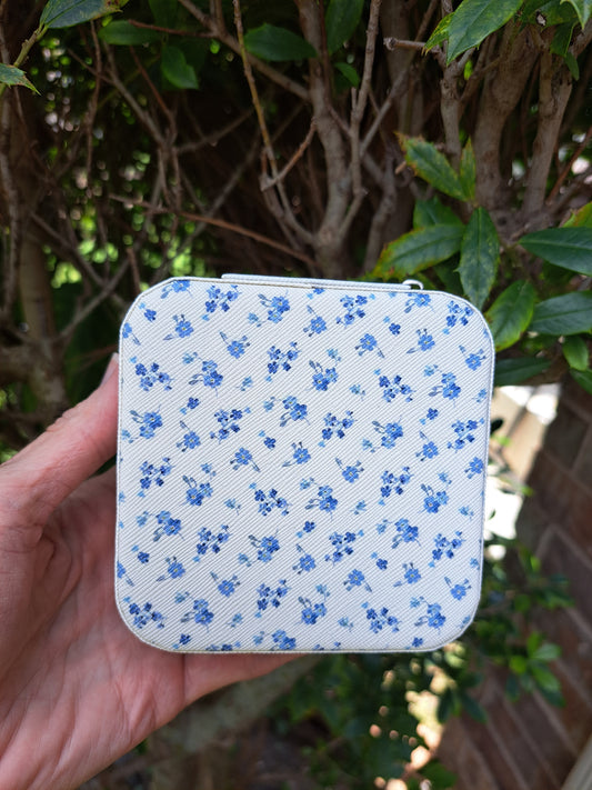 Blue Small Flower Jewelry Organizer - Jewelry Box
