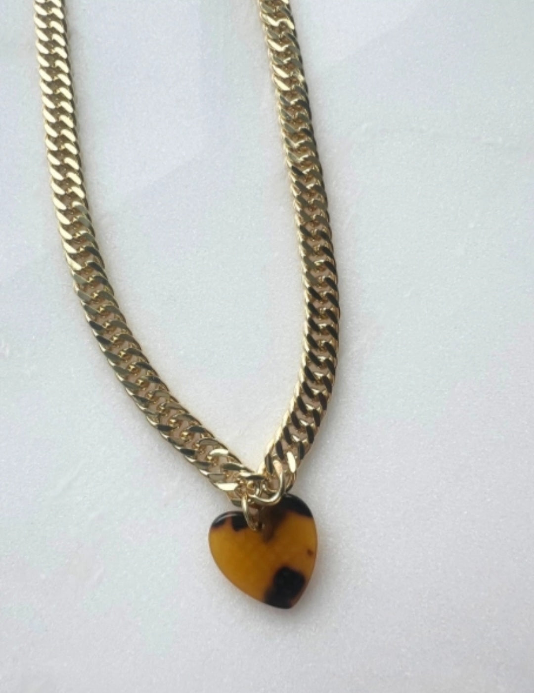 Tortoise Shell Heart Necklace
