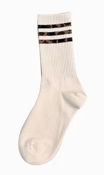 Retro Track Socks - Cream
