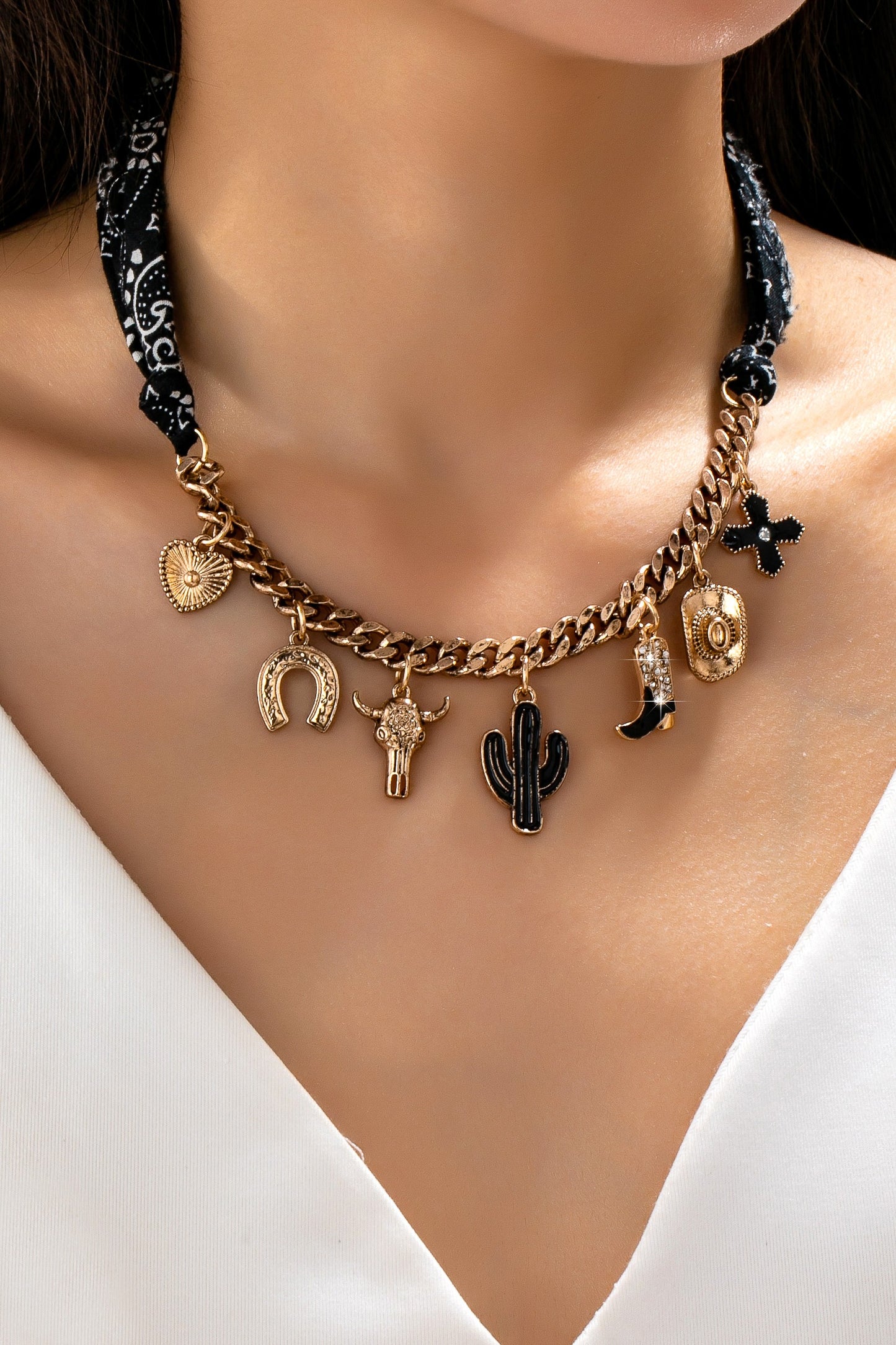 western necklace with charms1