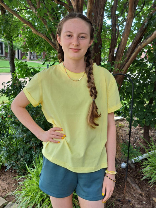Yellow Exposed Seam Top, Front