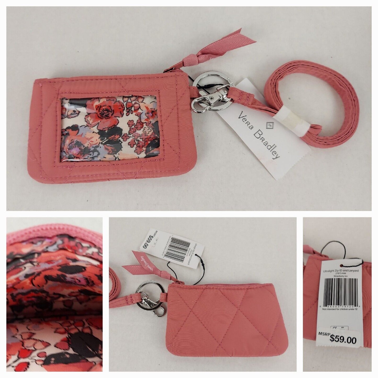 Zip ID & Lanyard - Strawberry Ice